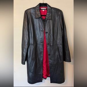 Genuine Lambskin Leather Coat | Black | Women’s Large | Fully Lined